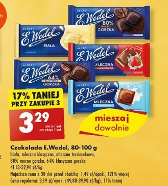 Biedronka Czekolada E.Wedel 80-100 g oferta