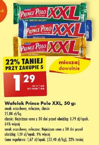Biedronka Wafelek Prince Polo XXL 50 g oferta
