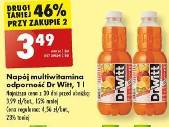 Biedronka Napój multiwitamina odporność Dr Witt 1l oferta