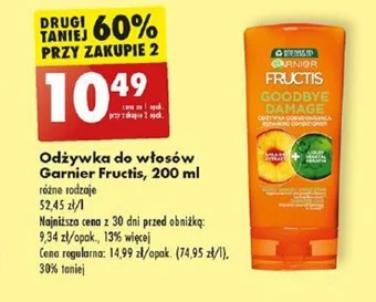Biedronka Odżywka do włosów Garnier Fructis 200 ml oferta