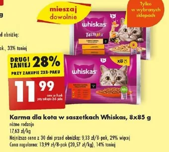 Biedronka Karma dla kota w saszetkach Whiskas 8x85 g oferta