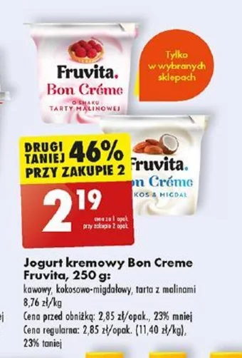 Biedronka Jogurt kremowy Bon Creme Fruvita 250 g oferta