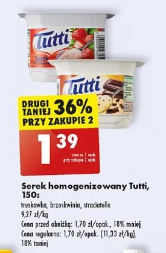 Biedronka Serek homogenizowany Tutti 150g oferta