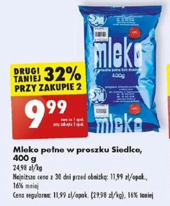 Biedronka Mleko pełne w proszku Siedlce 400 g oferta