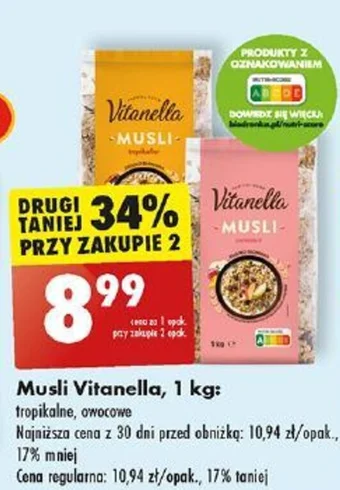 Biedronka Musli Vitanella 1 kg oferta