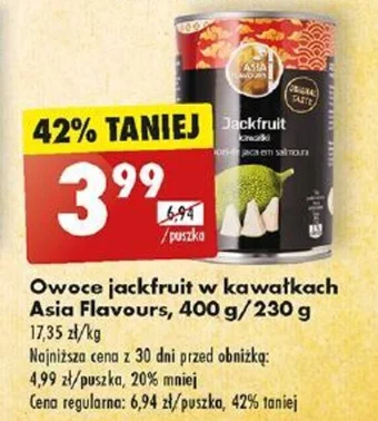 Biedronka Owoce jackfruit w kawałkach Asia Flavours 400 g/230 g oferta