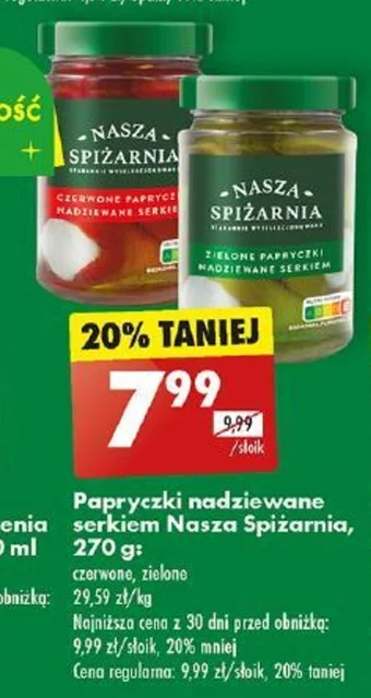 Biedronka Papryczki nadziewane serkiem Nasza Spiżarnia 270 g oferta