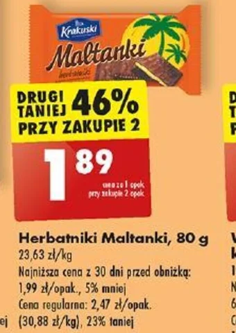 Biedronka Herbatniki Maltanki 80 g oferta