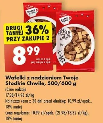 Biedronka Wafelki z nadzieniem Twoje Słodkie Chwile 500/600 g oferta