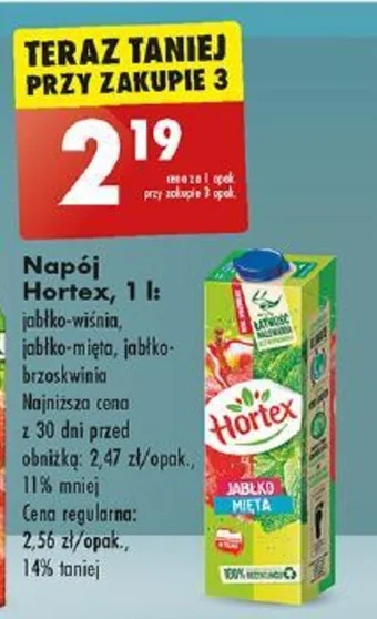 Biedronka Napój Hortex 1l oferta