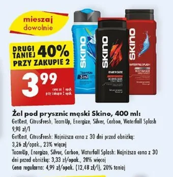 Biedronka Żel pod prysznic męski Skino 400 ml oferta