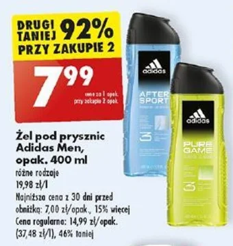 Biedronka Żel pod prysznic Adidas Men 400 ml oferta