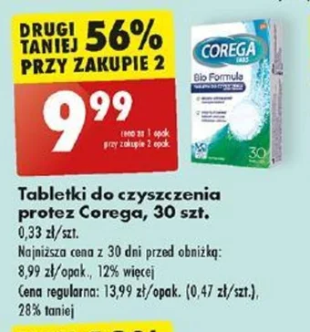 Biedronka Tabletki do czyszczenia protez Corega 30 szt. oferta