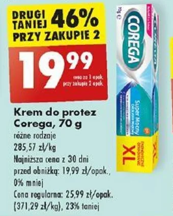 Biedronka Krem do protez Corega 70 g oferta