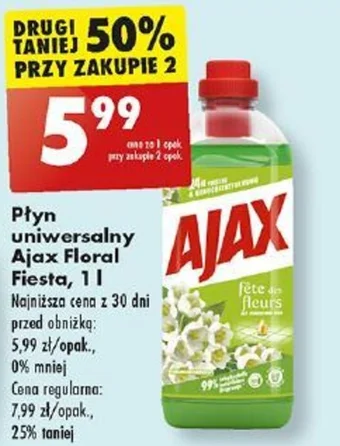 Biedronka Płyn uniwersalny Ajax Floral Fiesta 1l oferta