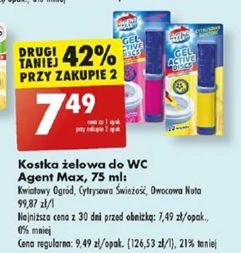 Biedronka Kostka żelowa do WC Agent Max 75 ml oferta