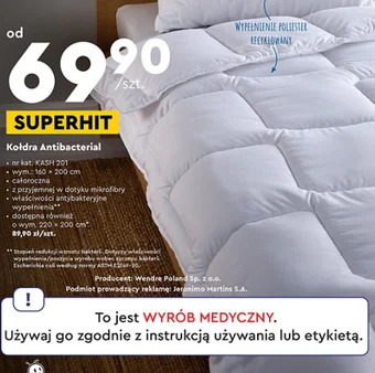 Biedronka SMUKEE Kołdra Antibacterial oferta