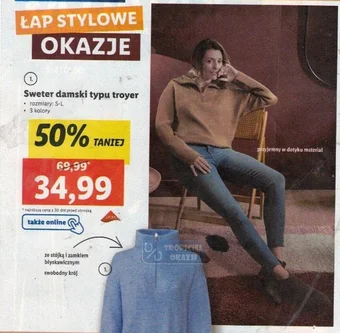 Lidl Sweter damski typu troyer oferta