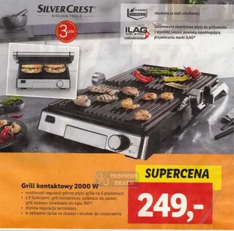 Lidl Grill kontaktowy 2000 W SILVERCREST oferta