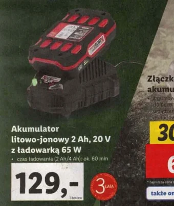 Lidl Akumulator litowo-jonowy 2 Ah, 20 V X 20 V TEAM oferta