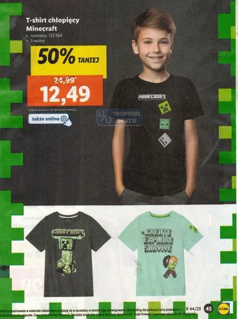 T-shirt chłopięcy Minecraft rozmiar 122-164