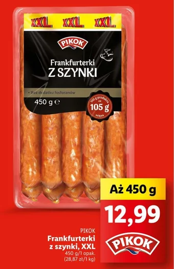 PIKOK Frankfurterki z szynki, XXL 450g