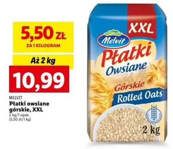 Lidl MELVIT Płatki owsiane górskie, XXL 2 kg oferta