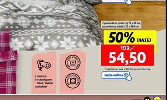 Lidl Komplet pościeli polarowej 220 x 200 cm + 2 x 70 x 80 cm oferta