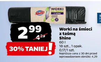 Netto Worki na śmieci z taśmą 60 l oferta