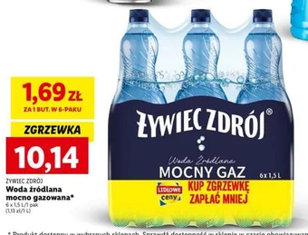 Lidl ŻYWIEC ZDRÓJ Woda źródlana mocno gazowana 6x1,5l oferta