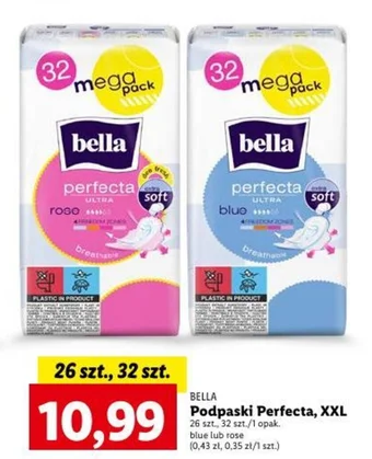 Lidl BELLA Podpaski Perfecta XXL 26 szt. 32 szt. oferta
