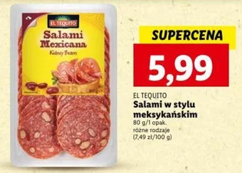 Lidl EL TEQUITO Salami w stylu meksykańskim 80 g oferta