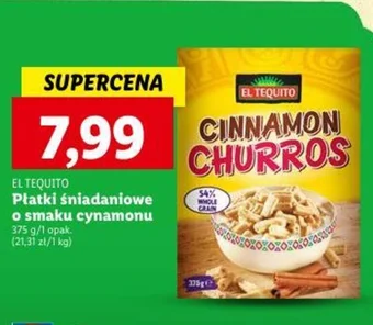 Lidl EL TEQUITO Płatki śniadaniowe o smaku cynamonu 375g oferta