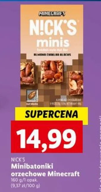 Lidl N!CK'S Minibatoniki orzechowe Minecraft 160 g oferta