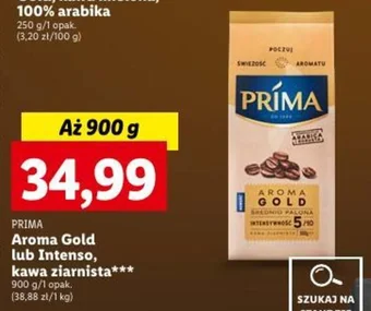 Lidl PRIMA Aroma Gold lub Intenso kawa ziarnista 900g oferta