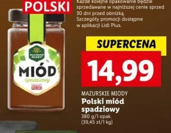 Lidl MAZURSKIE MIODY Polski miód spadziowy 380 g oferta