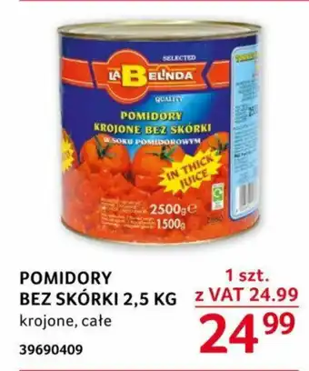 Selgros POMIDORY BEZ SKÓRKI 2,5 KG oferta
