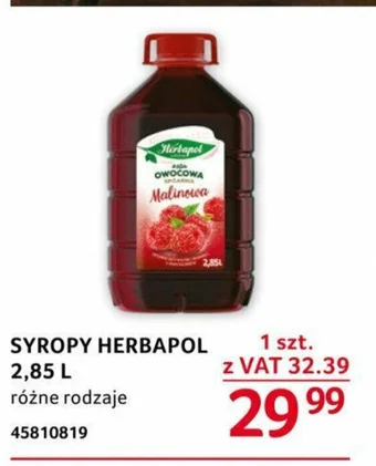 Selgros SYROPY HERBAPOL 2,85 L oferta
