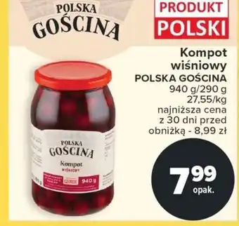 Carrefour Kompot wiśniowy 940 g/290 g oferta