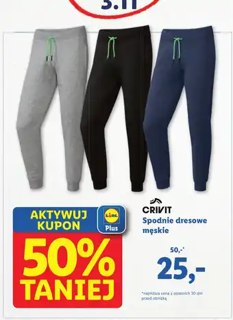 Lidl CRIVIT Spodnie dresowe męskie oferta