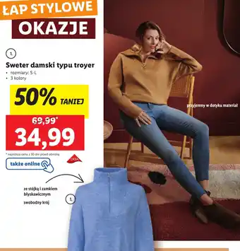 Lidl Sweter damski typu troyer oferta