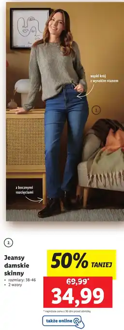 Lidl Jeansy damskie skinny oferta