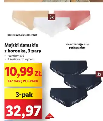 Lidl Majtki damskie z koronką 3 pary oferta
