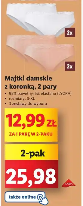 Lidl Majtki damskie 2-pak oferta
