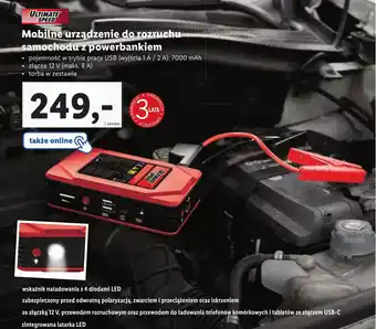 Lidl ULTIMATE SPEED Mobilne urządzenie do rozruchu samochodu z powerbankiem oferta