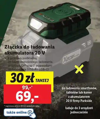 Lidl PARKSIDE Złączka do ładowania akumulatora 20 V oferta