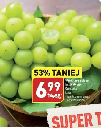 ALDI Winogrona zielone bezpestkowe 1 kg oferta