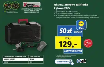 Lidl PARKSIDE Akumulatorowa szlifierka kątowa 20 V oferta
