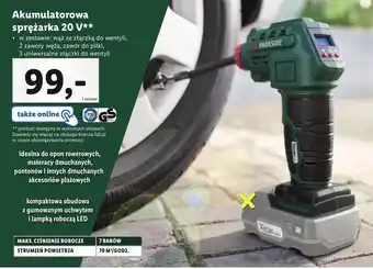 Lidl PARKSIDE Akumulatorowa sprężarka 20 V oferta