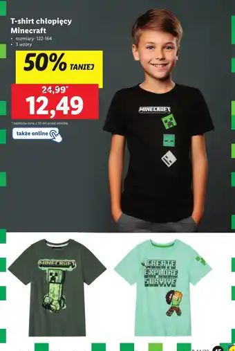 Lidl T-shirt chłopięcy Minecraft oferta